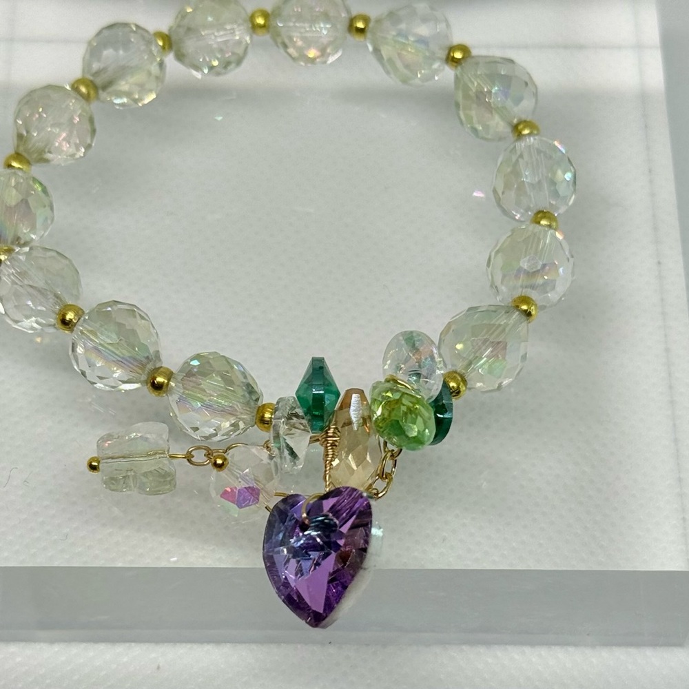 Elegant Crystal Bracelet with Heart Charm